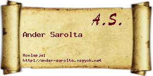 Ander Sarolta névjegykártya