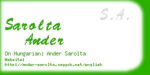 sarolta ander business card